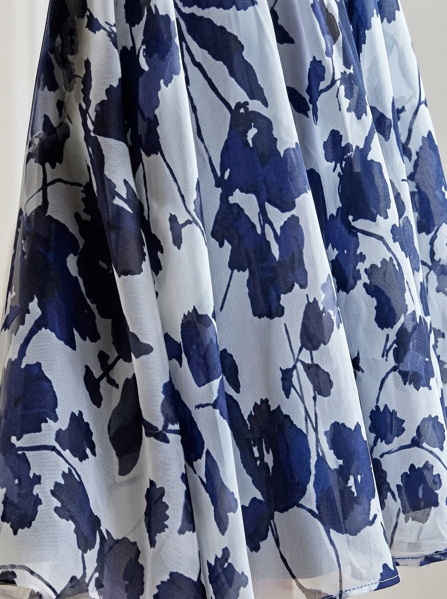 2 Pieces A-Line/Princess Scoop Chiffon Mother of the Bride Dresses with Jacket Stretch Satin Floral 3/4 Sleeves Tea-Length 3D Flower